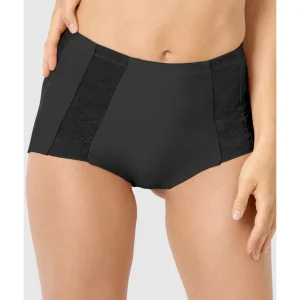 Buy Perfect Shape High Waist Lace & Microfiber Brief-Black