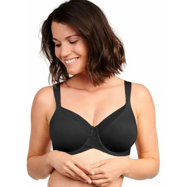 Buy Perfect Shape Wide Strap Underwired Minimiser Bra-Black