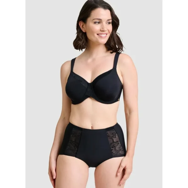 Buy Perfect Shape Wide Strap Underwired Minimiser Bra-Black