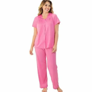 Buy Plus Size Short Sleeve Long Pyjama Set