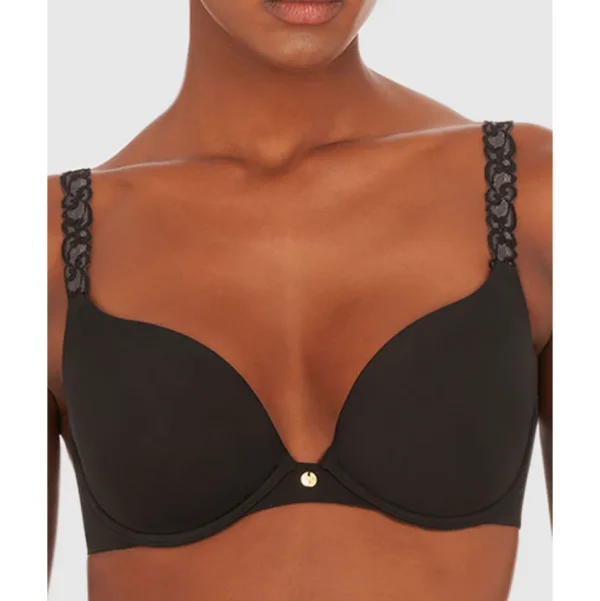 Buy Pure Luxe Smooth Push Up Plunge Bra Black