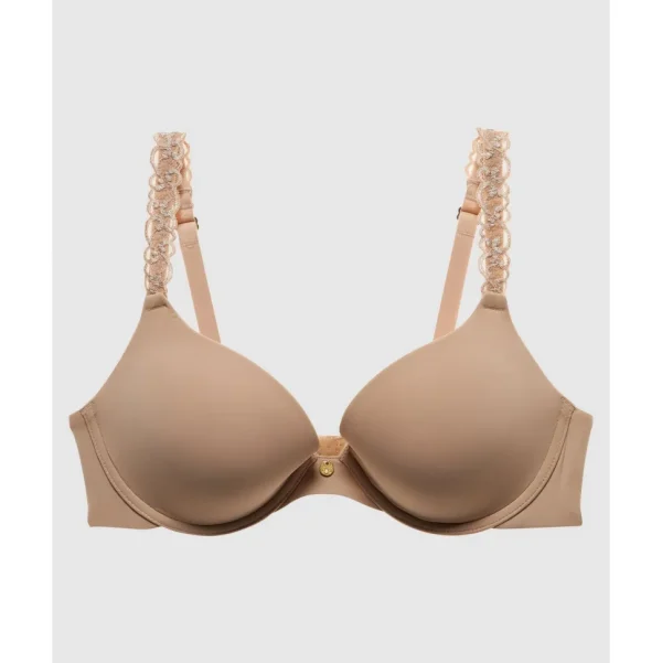 Buy Pure Luxe Smooth Push Up Plunge Bra Cafe