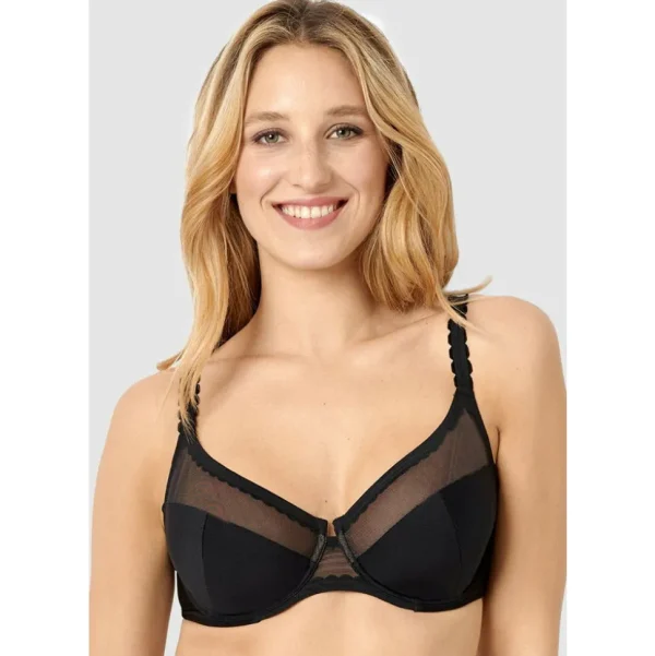 Buy Roxanne Microfibre & Tulle Wired Full Cup Bra