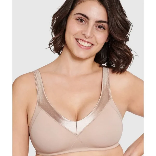 Buy Satin Trim Seamless Wirefree Minimiser Bra