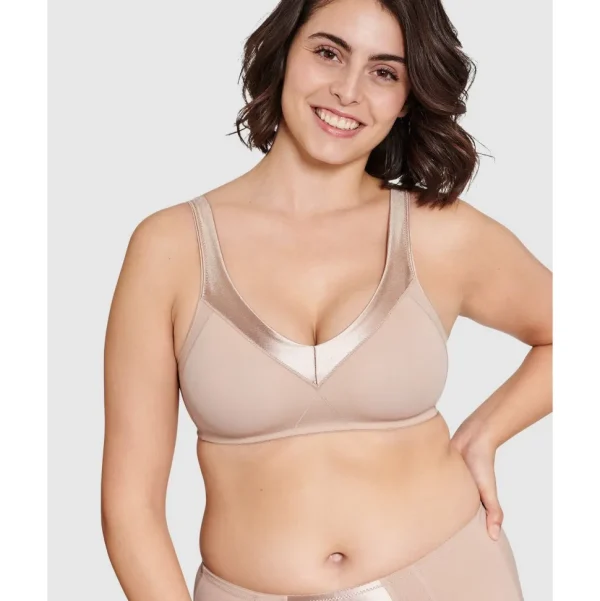 Buy Satin Trim Seamless Wirefree Minimiser Bra