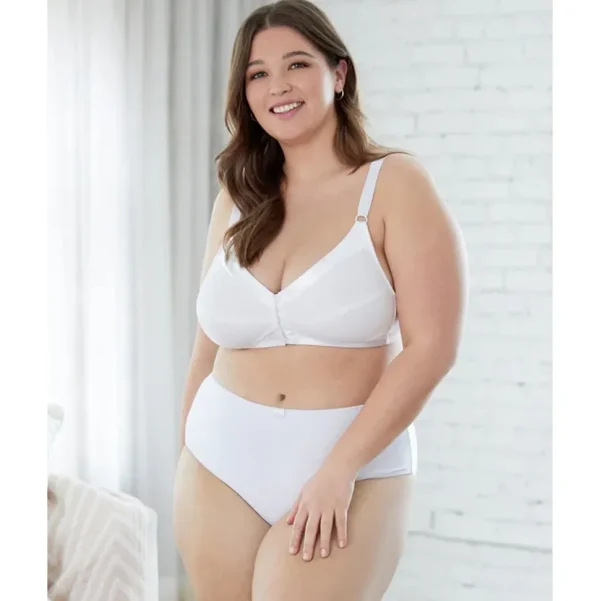 Buy Satin Trim Wirefree Front Close Cotton Bra
