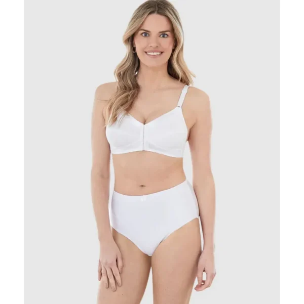 Buy Satin Trim Wirefree Front Close Cotton Bra