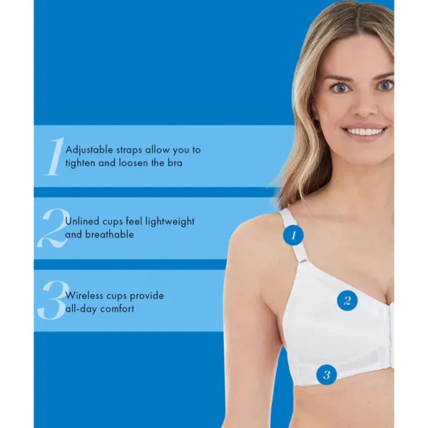 Buy Satin Trim Wirefree Front Close Cotton Bra