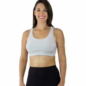 Buy Serena Cotton Wirefree Racerback Plus Size Sports Bra-Heather Grey