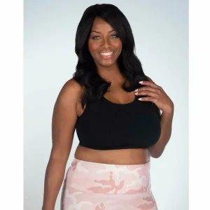 Buy Serena Cotton Wirefree Racerback Plus Size Sports Bra-Black