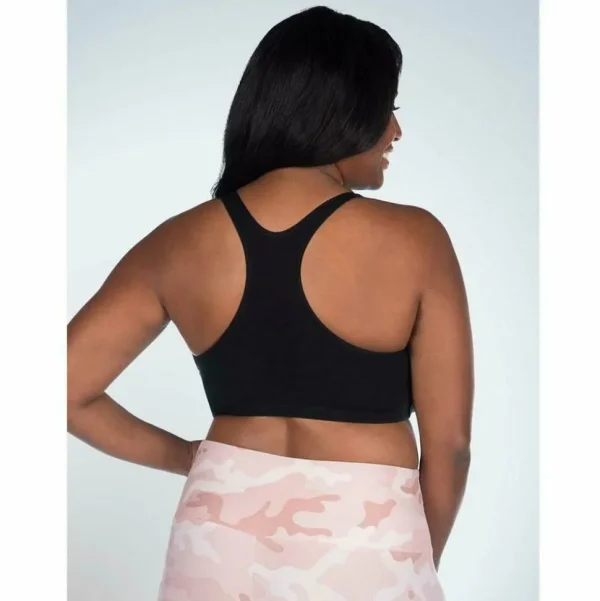 Buy Serena Cotton Wirefree Racerback Plus Size Sports Bra-Black