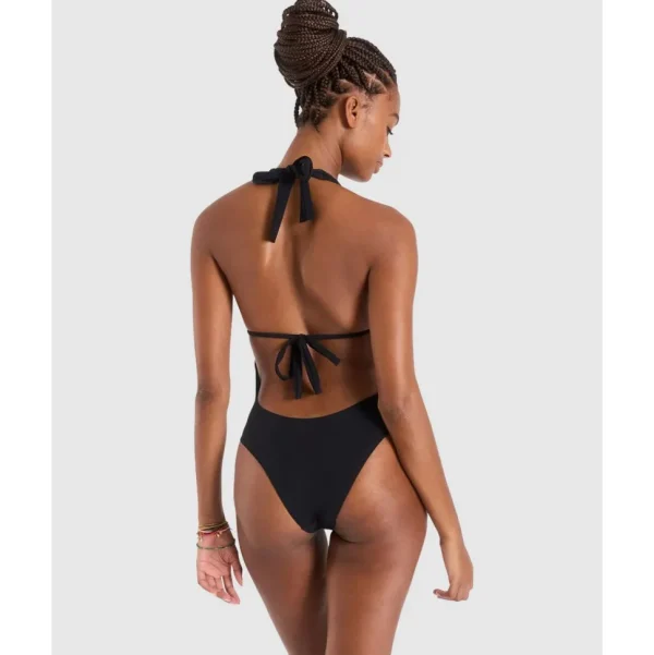 Buy Shellina Low Back One-Piece Halter Swimsuit with Shells