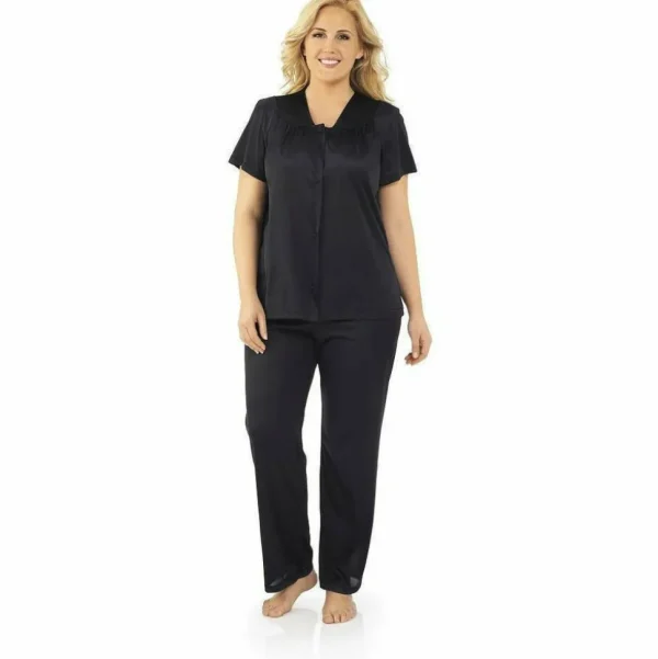 Buy Short Sleeve Long Leg Nylon Pyjama Set