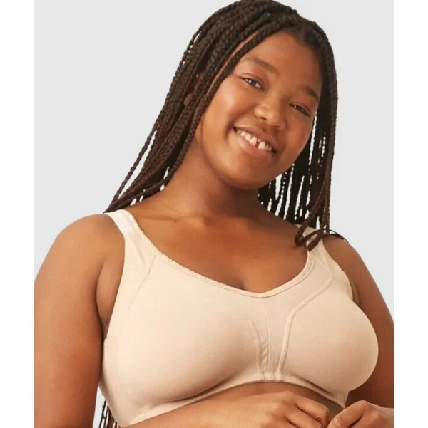 Buy Side Smoothing Organic Cotton Wirefree Minimiser Bra-Light Beige