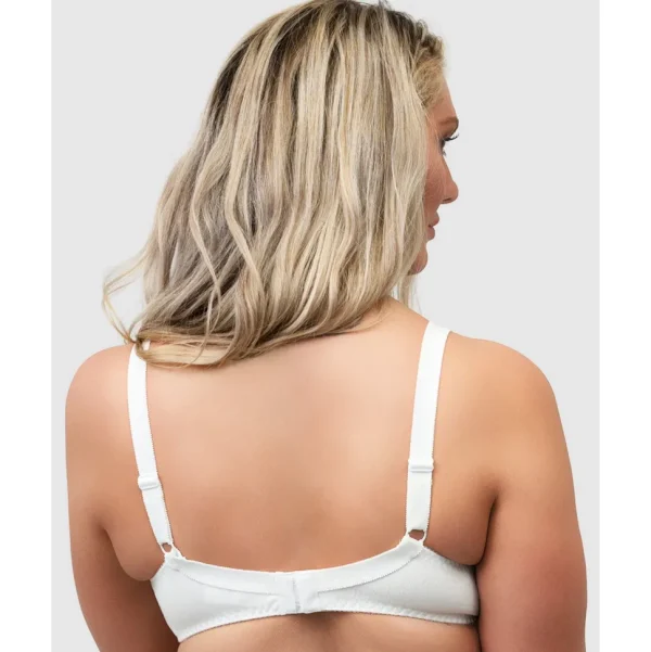 Buy Side Smoothing Organic Cotton Wirefree Minimiser Bra-White