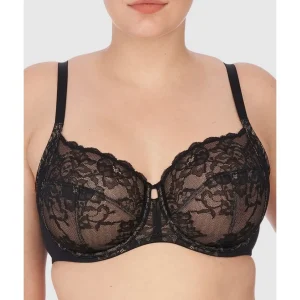 Buy Statement Supportive Full Figure Wired Lace Bra Black/Cafe