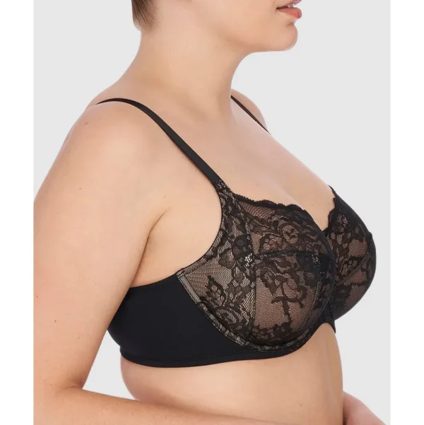 Buy Statement Supportive Full Figure Wired Lace Bra Black/Cafe