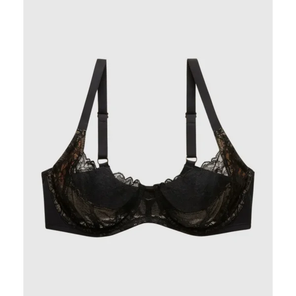 Buy Statement Supportive Full Figure Wired Lace Bra Black/Cafe