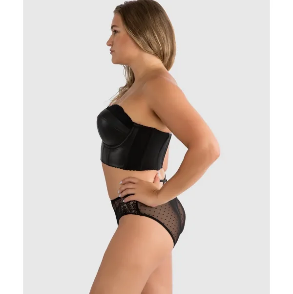 Buy Stevie Faux Leather Longline Bustier Bra Top