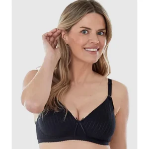 Buy Striped Cotton Lightly Lined Wirefree Plunge Bra