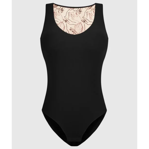 Buy Tamara Embroidered Back Sleeveless Lingerie Bodysuit