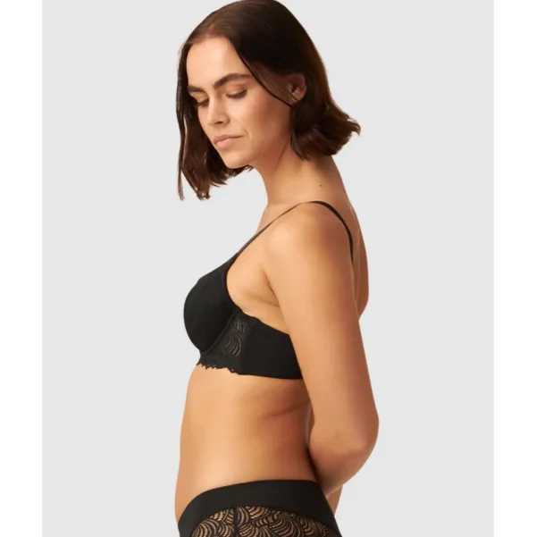 Buy The Friday Recycled Lace Lined Underwire Bra-Black