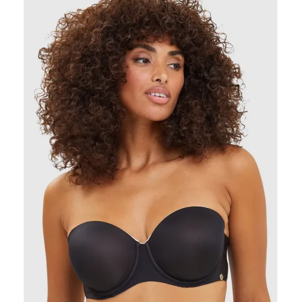 Buy Unseen Bandeau Bra Wired Molded Foam Cup-Black/Blush