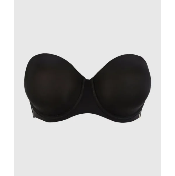 Buy Unseen Bandeau Bra Wired Molded Foam Cup-Black/Blush