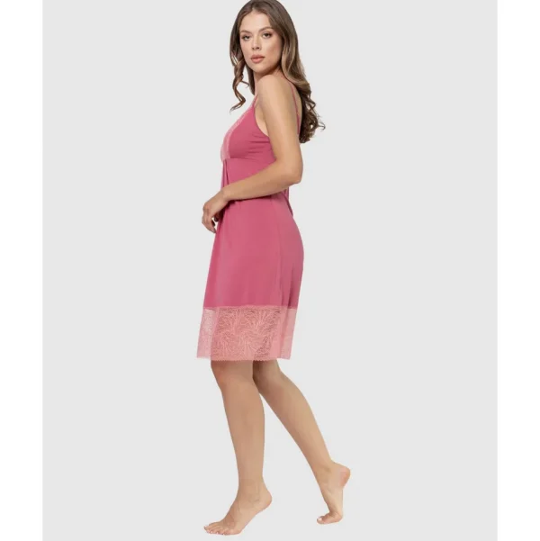 Buy Viscose & Lace Thin Strap Chemise Nightdress