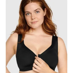 Buy Wellness Padded Wirefree Front Close Bra-Black