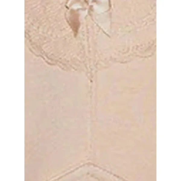 Buy Wide Strap Wirefree Cotton Bra with Lace-Light Beige