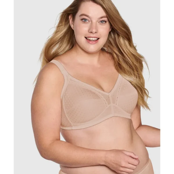 Buy Wirefree Soft Jacquard Cotton Bra-Light Beige