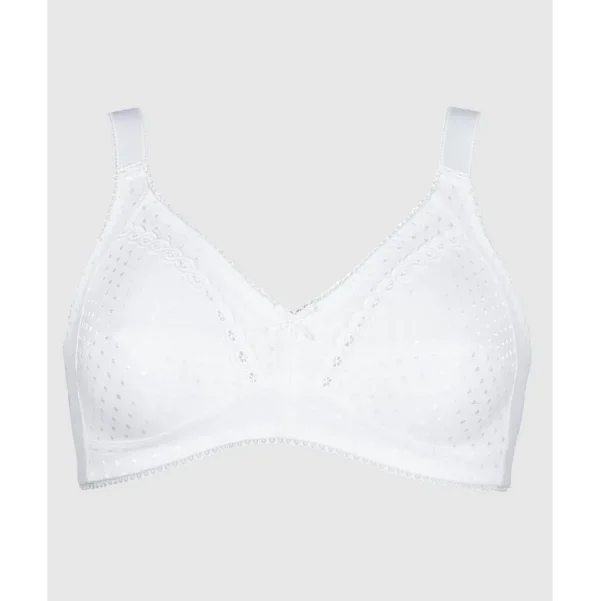 Buy Wirefree Soft Jacquard Cotton Bra-White