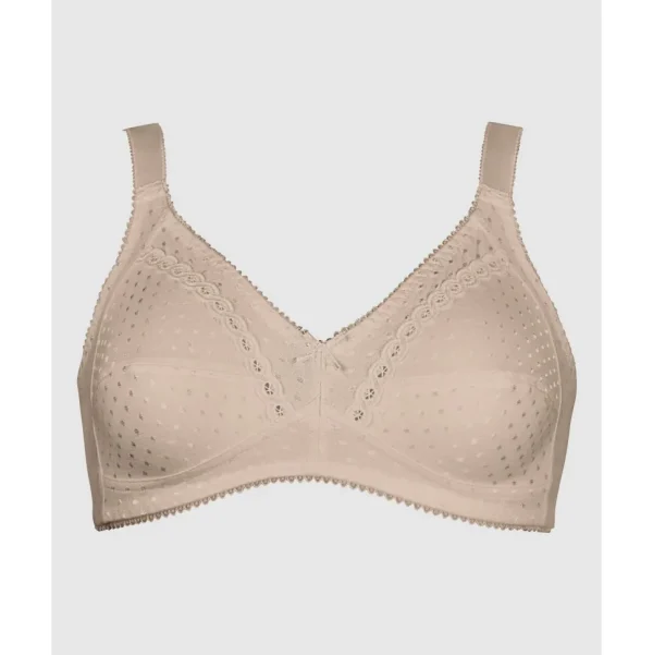 Buy Wirefree Soft Jacquard Cotton Bra-Light Beige