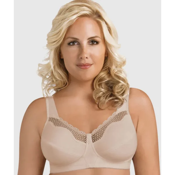 Exquisite Form Cotton Soft Cup Bra With Lace Style Gallery